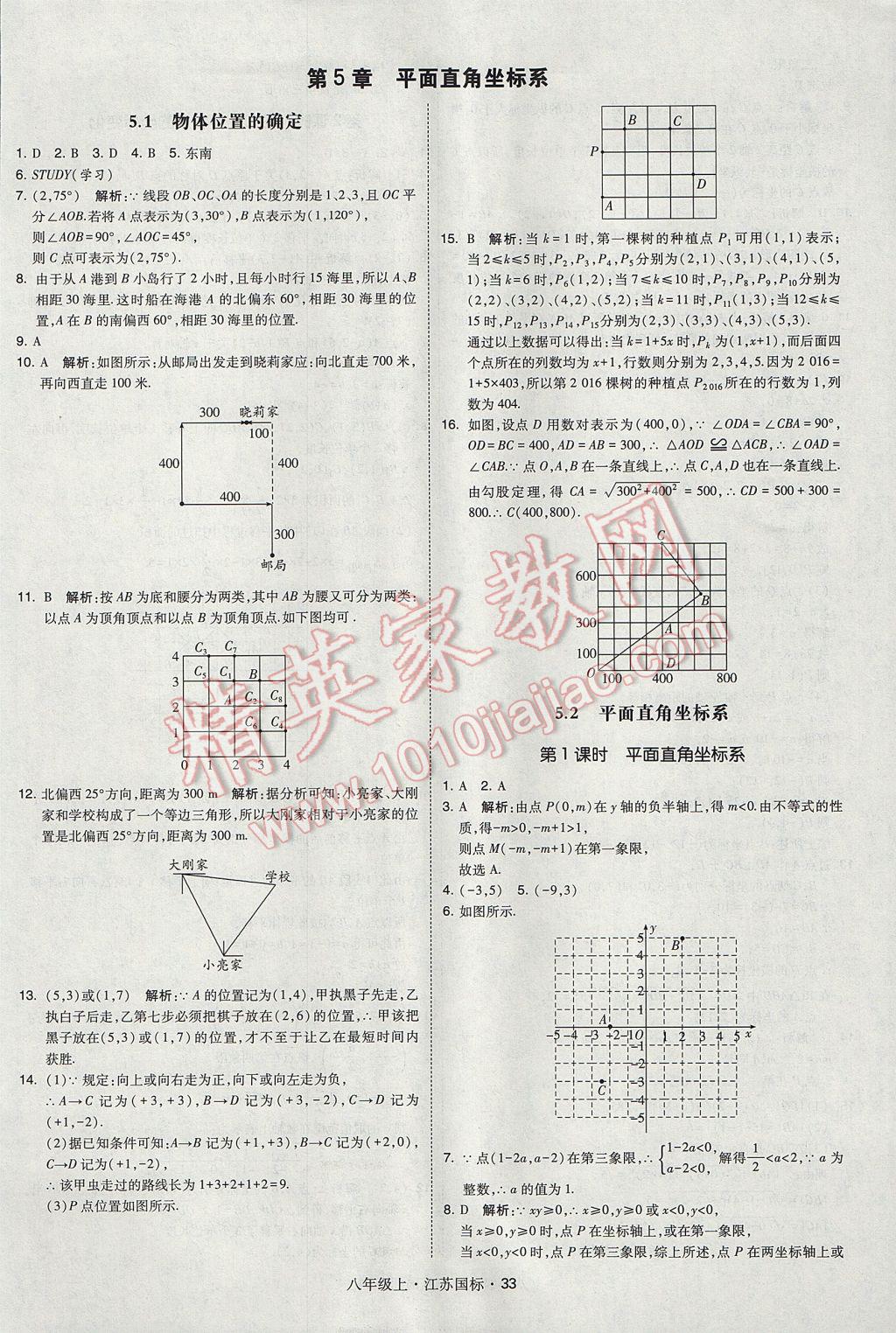 2017年經(jīng)綸學典學霸八年級數(shù)學上冊江蘇版 參考答案第33頁