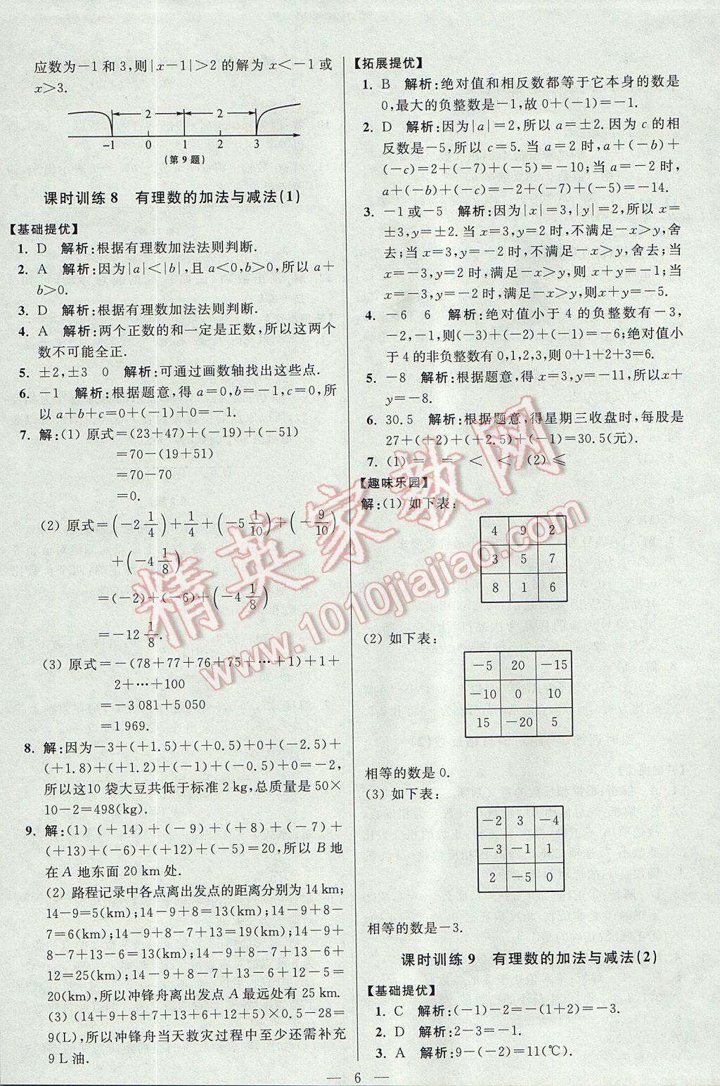 2017年初中數學小題狂做七年級上冊蘇科版提優(yōu)版 參考答案第6頁