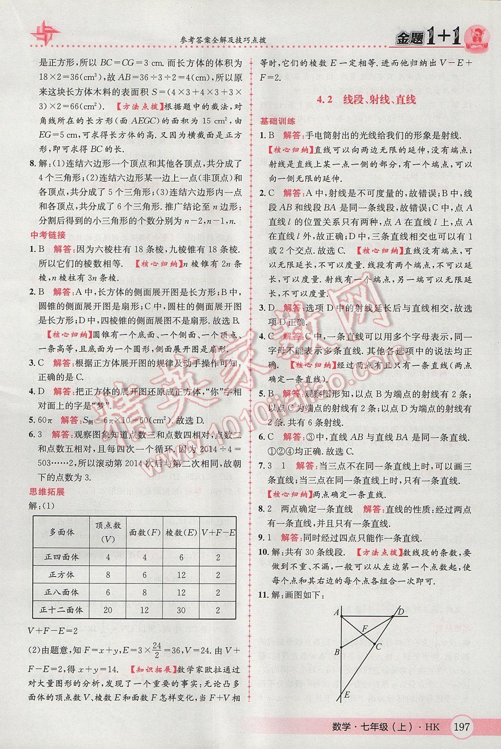 2017年金題1加1七年級數(shù)學(xué)上冊滬科版 參考答案第41頁