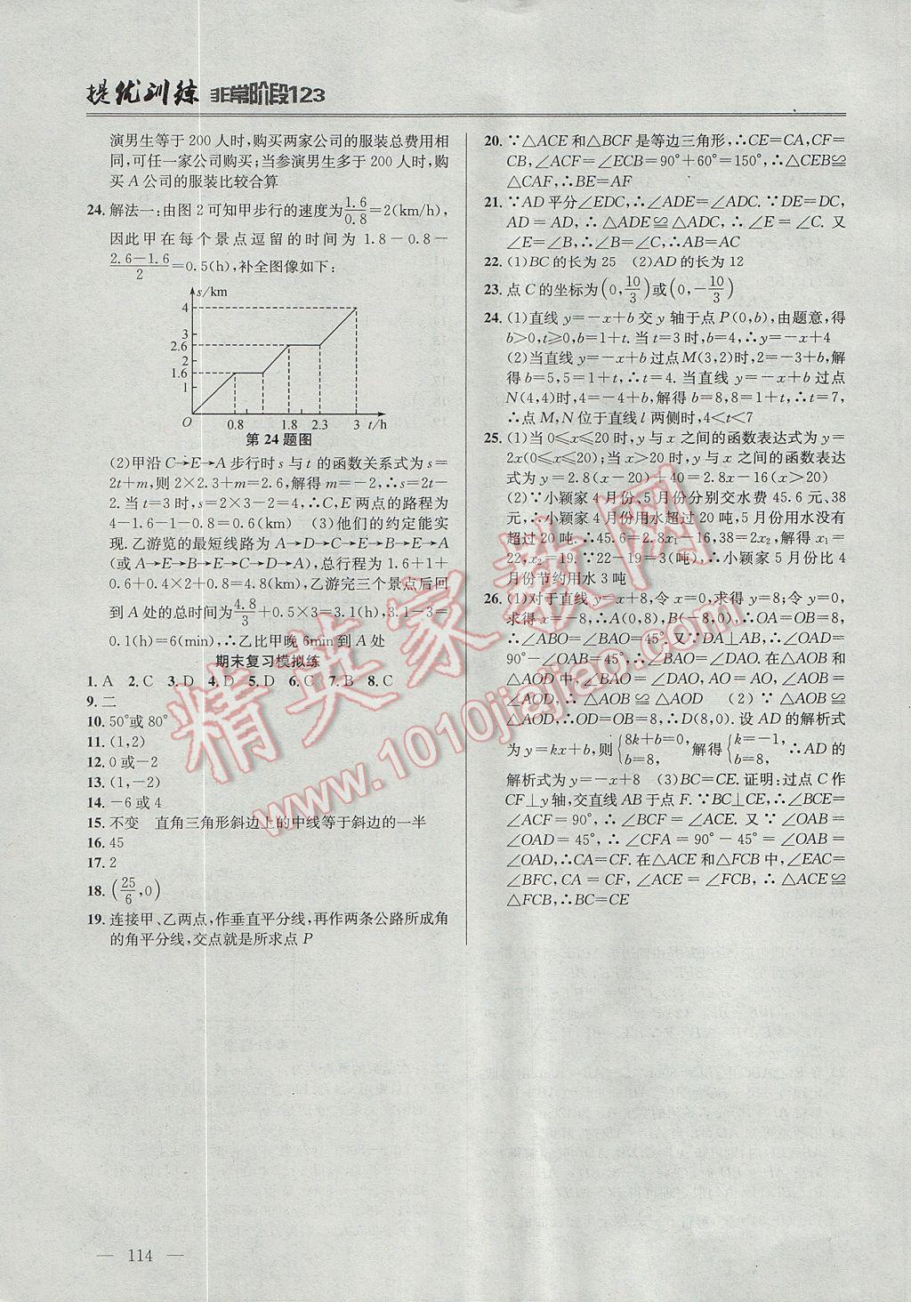 2017年提優(yōu)訓(xùn)練非常階段123八年級數(shù)學(xué)上冊江蘇版 參考答案第12頁