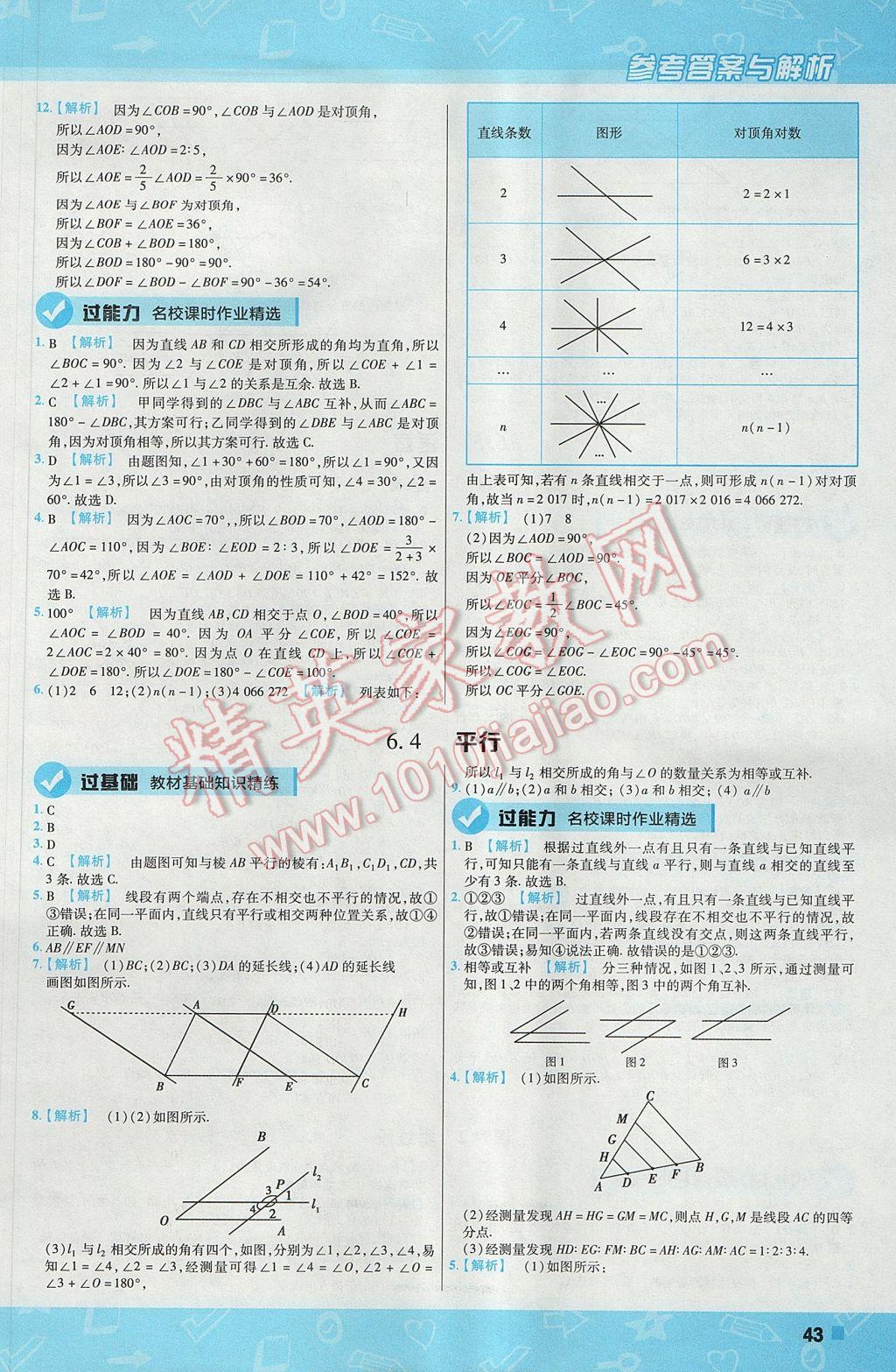 2017年一遍過(guò)初中數(shù)學(xué)七年級(jí)上冊(cè)蘇科版 參考答案第43頁(yè)