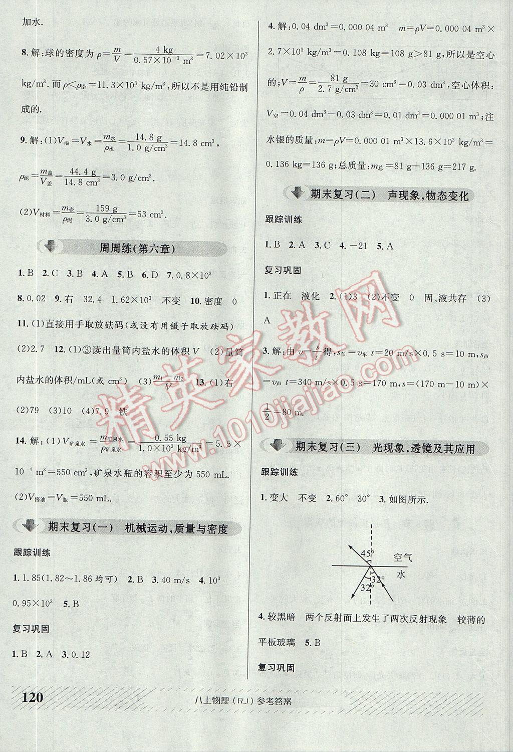 2017年原創(chuàng)講練測課優(yōu)新突破八年級物理上冊人教版 參考答案第12頁