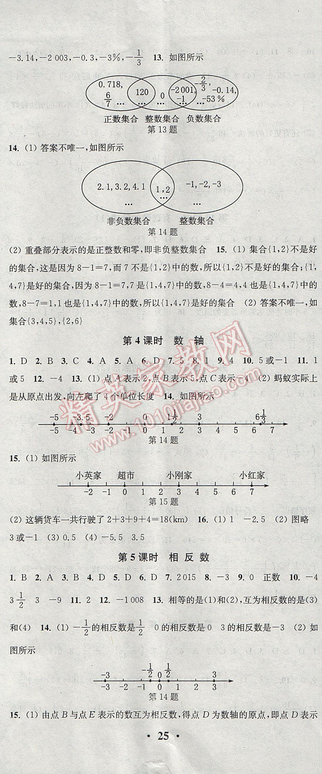 2017年通城學(xué)典活頁檢測七年級數(shù)學(xué)上冊人教版 參考答案第2頁