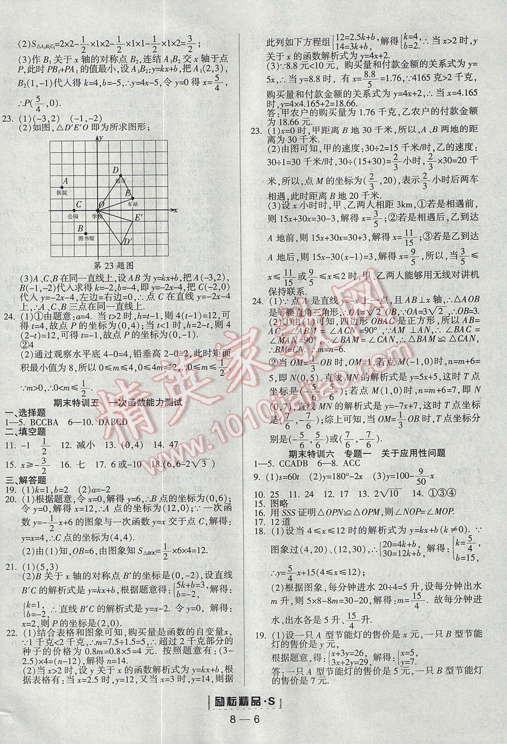 2017年勵(lì)耘書業(yè)勵(lì)耘活頁周周練八年級(jí)數(shù)學(xué)上冊浙教版 參考答案第6頁