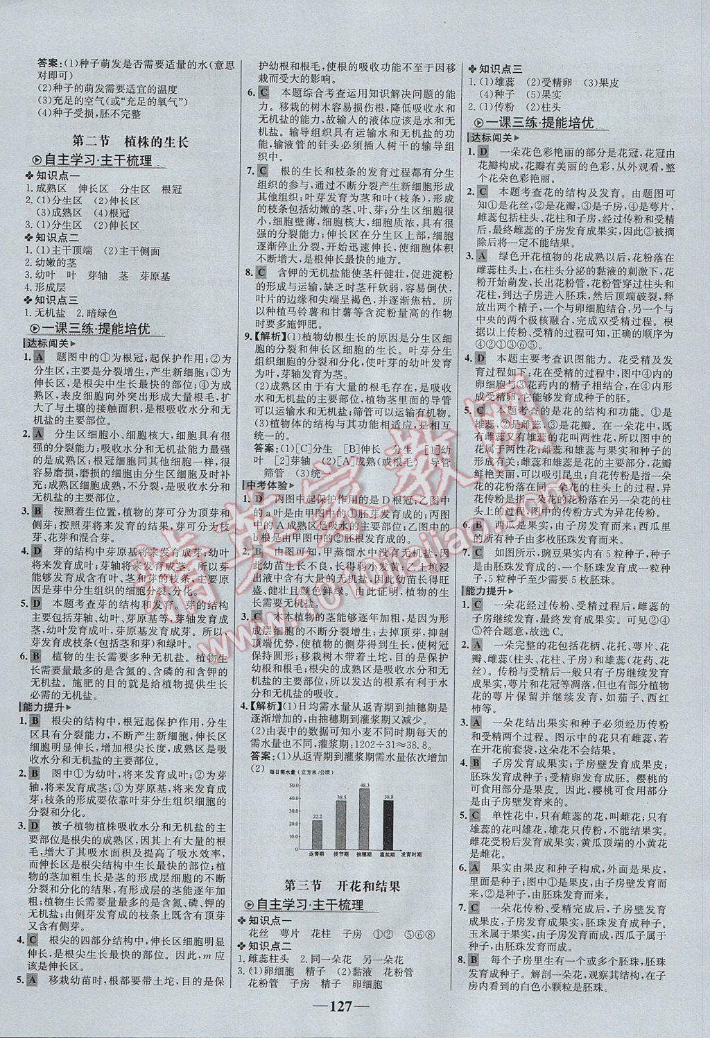 2017年世紀(jì)金榜金榜學(xué)案七年級生物上冊 參考答案第11頁