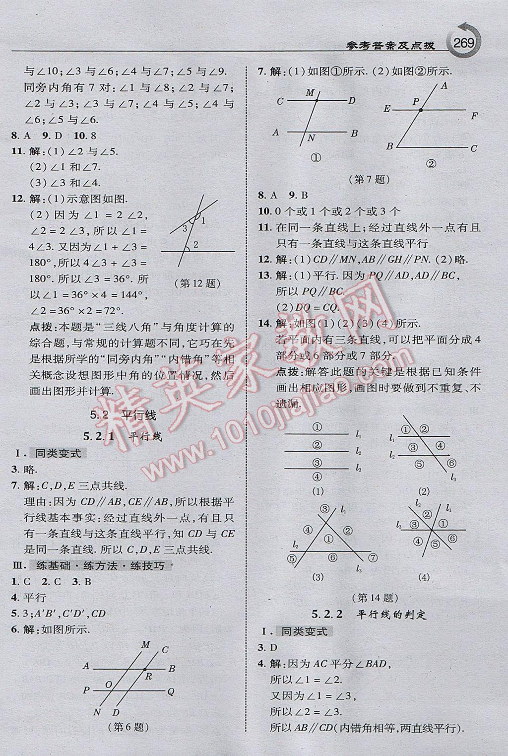 2017年特高級教師點(diǎn)撥七年級數(shù)學(xué)上冊華師大版 參考答案第31頁