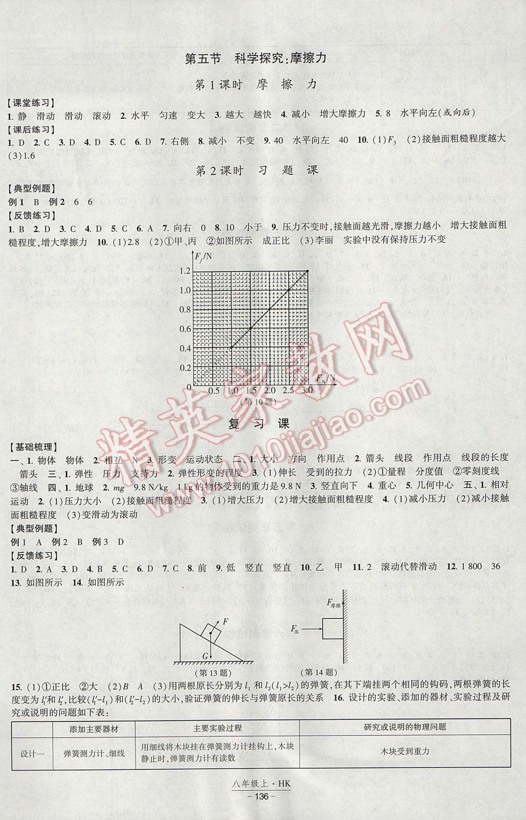 2017年经纶学典新课时作业八年级物理上册沪科版 参考答案第10页