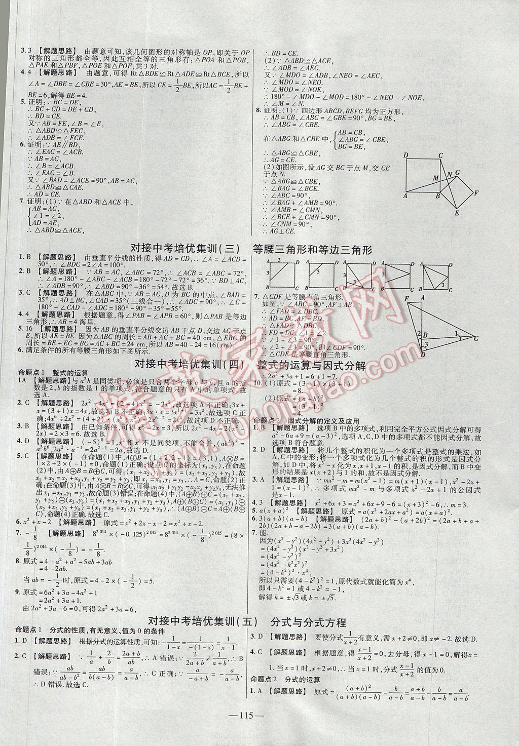 2017年金考卷活页题选八年级数学上册人教版 参考答案第13页