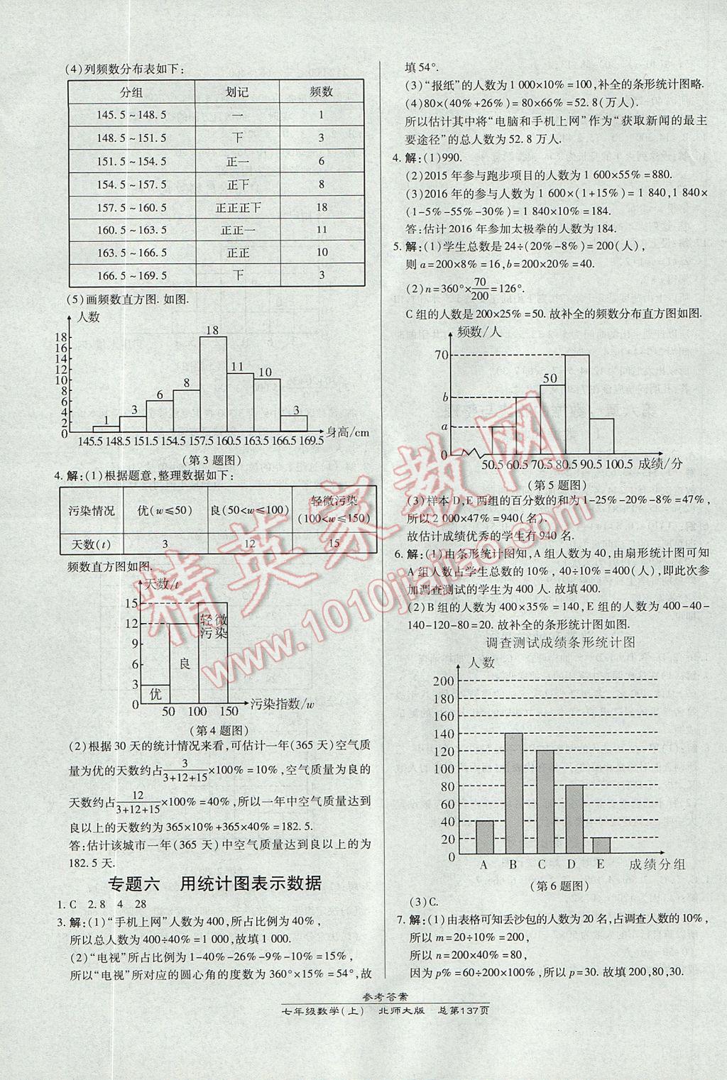 2017年高效课时通10分钟掌控课堂七年级数学上册北师大版 参考答案第15页