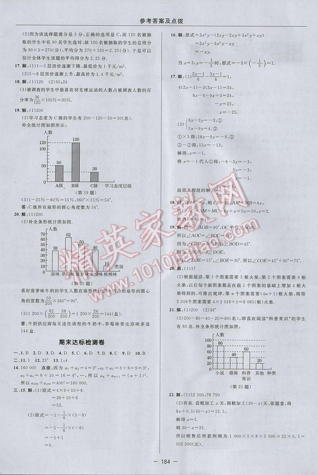 2017年綜合應(yīng)用創(chuàng)新題典中點七年級數(shù)學(xué)上冊滬科版 參考答案第4頁