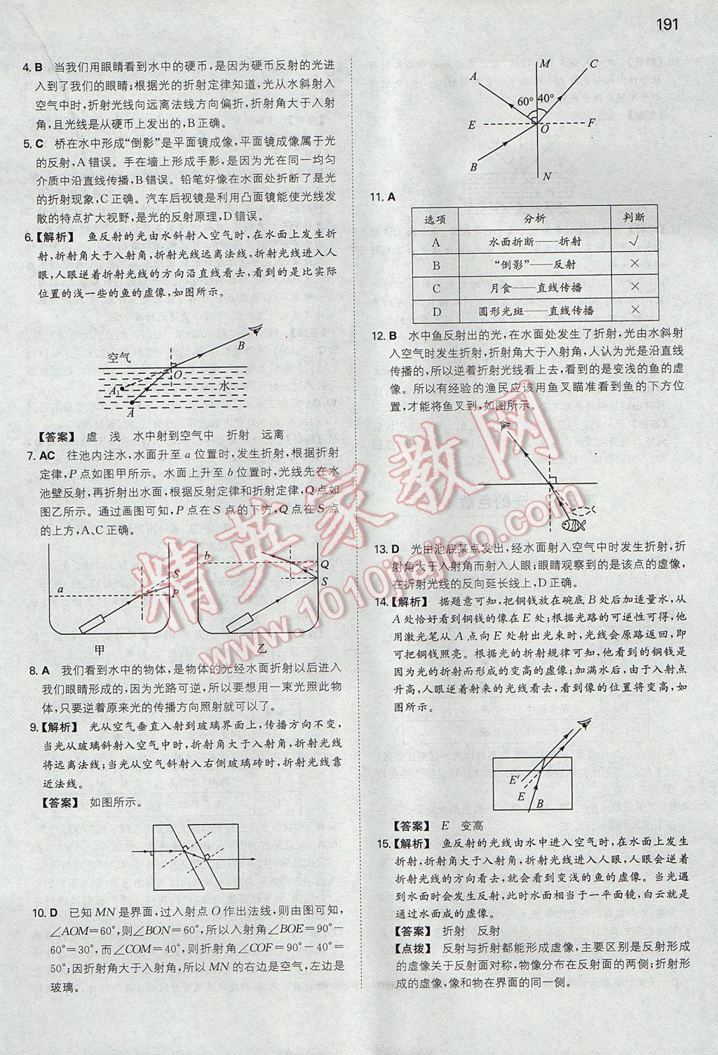 2017年一本初中物理八年級上冊人教版 參考答案第26頁