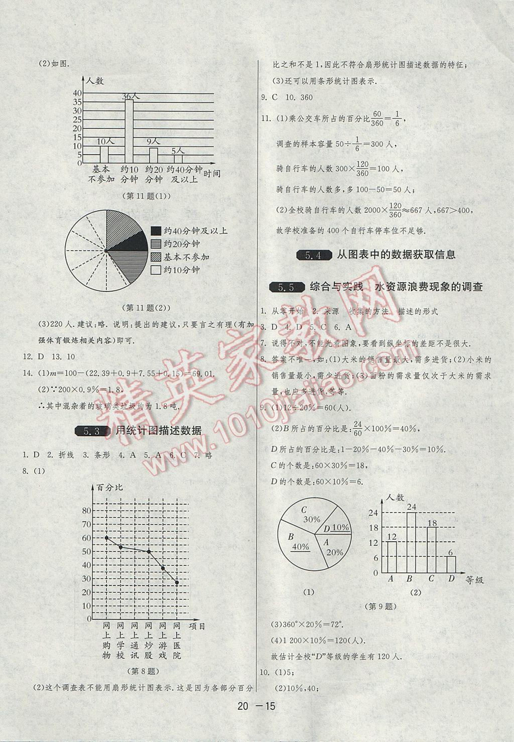 2017年1課3練單元達標測試七年級數(shù)學(xué)上冊滬科版 參考答案第15頁