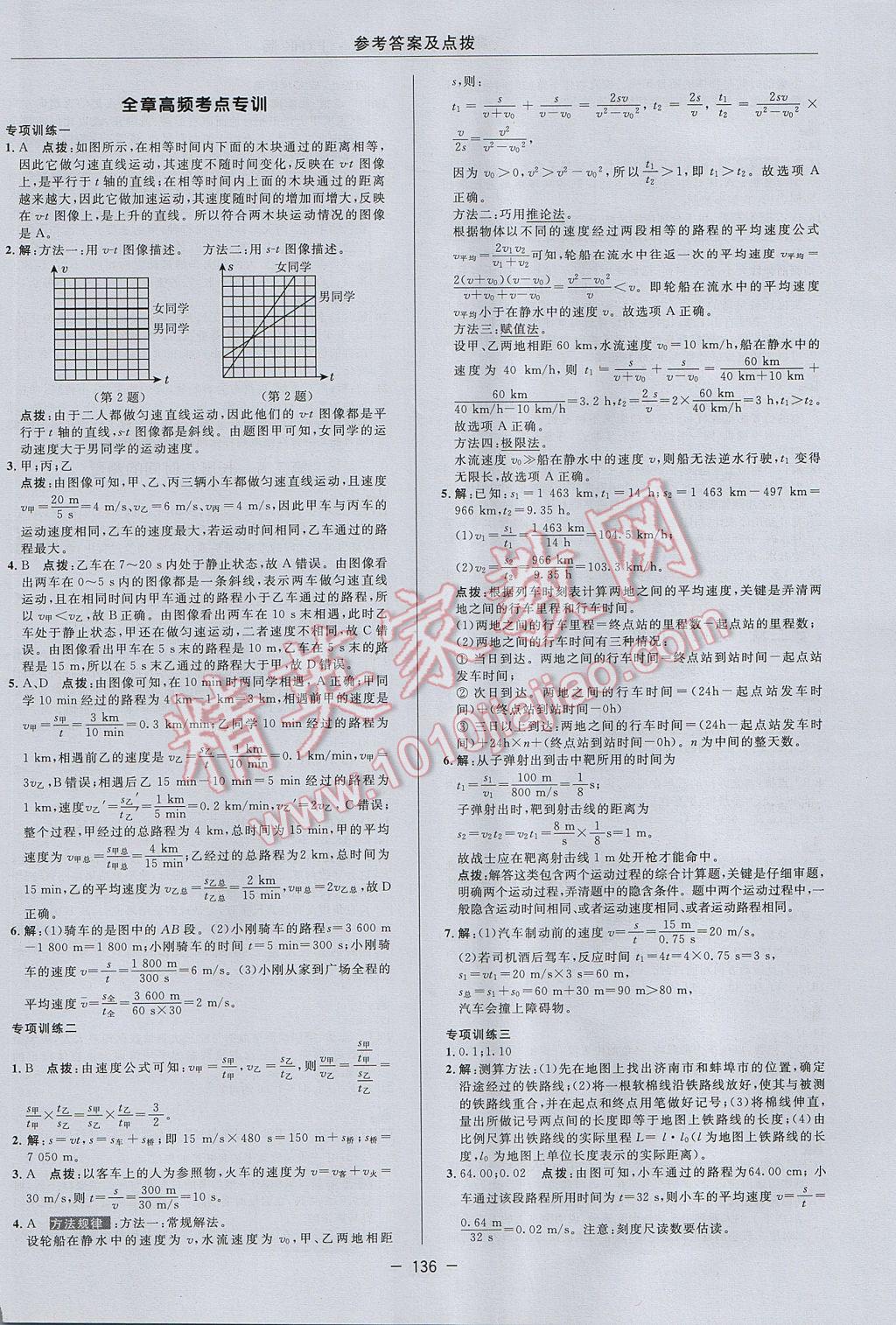 2017年綜合應用創(chuàng)新題典中點八年級物理上冊滬科版 參考答案第8頁