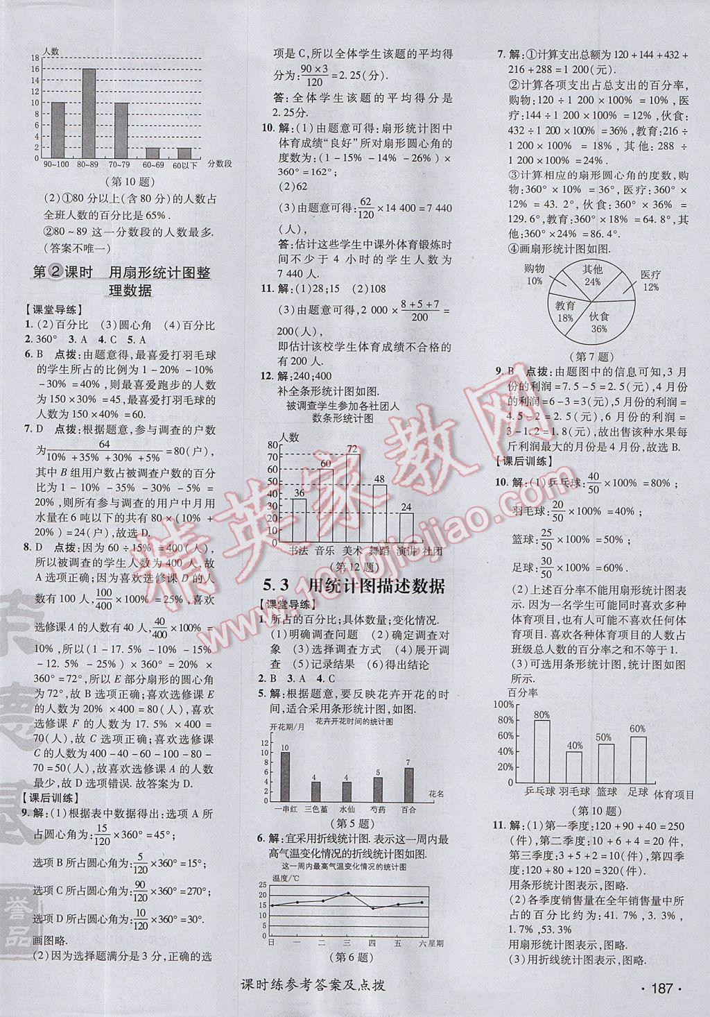 2017年點(diǎn)撥訓(xùn)練七年級(jí)數(shù)學(xué)上冊滬科版 參考答案第38頁