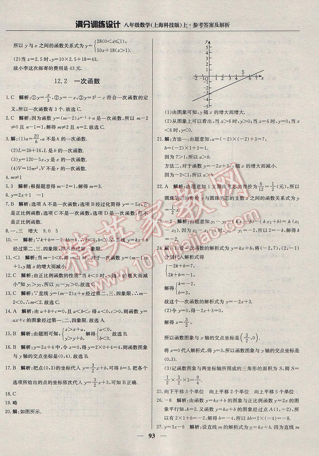 2017年滿分訓(xùn)練設(shè)計八年級數(shù)學(xué)上冊滬科版 參考答案第6頁