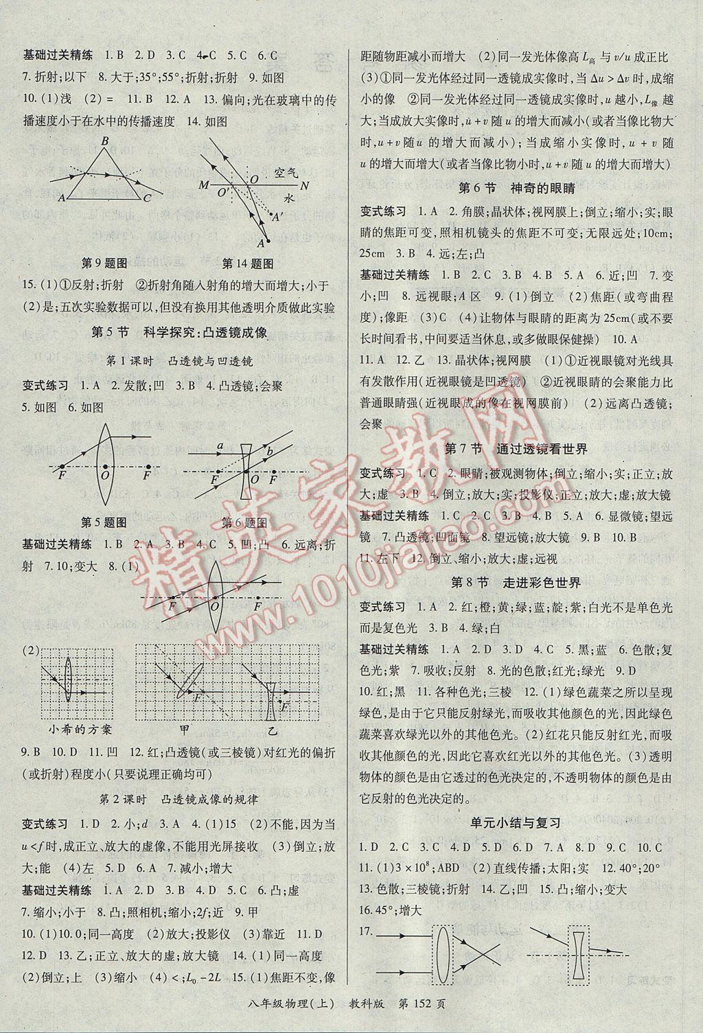 2017年啟航新課堂名校名師同步學(xué)案八年級物理上冊教科版 參考答案第4頁