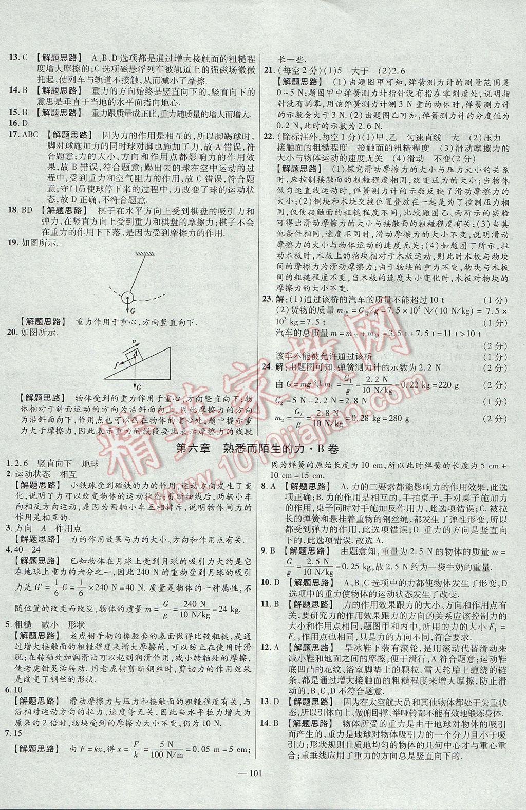 2017年金考卷活頁(yè)題選八年級(jí)物理上冊(cè)滬科版 參考答案第11頁(yè)