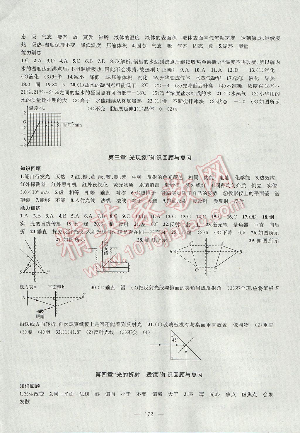 2017年金鑰匙1加1課時(shí)作業(yè)加目標(biāo)檢測(cè)八年級(jí)物理上冊(cè)江蘇版 參考答案第12頁