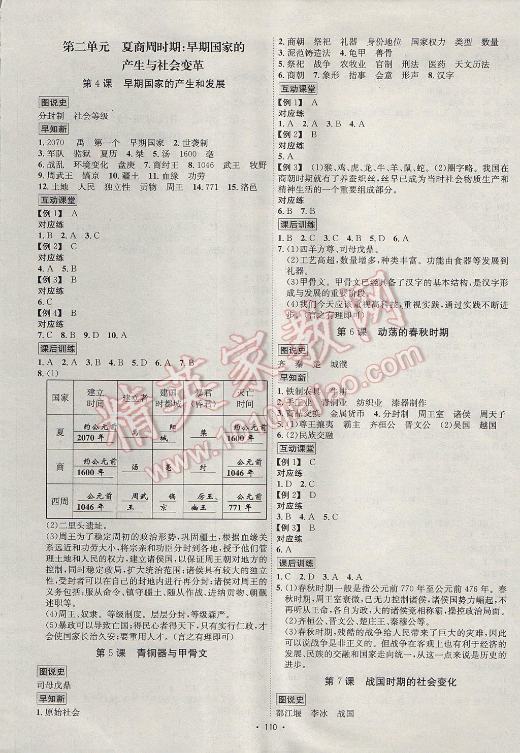 2017年优学名师名题七年级历史上册人教版 参考答案第2页