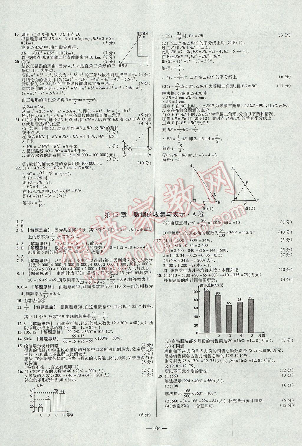 2017年金考卷活頁題選八年級(jí)數(shù)學(xué)上冊(cè)華師大版 參考答案第8頁