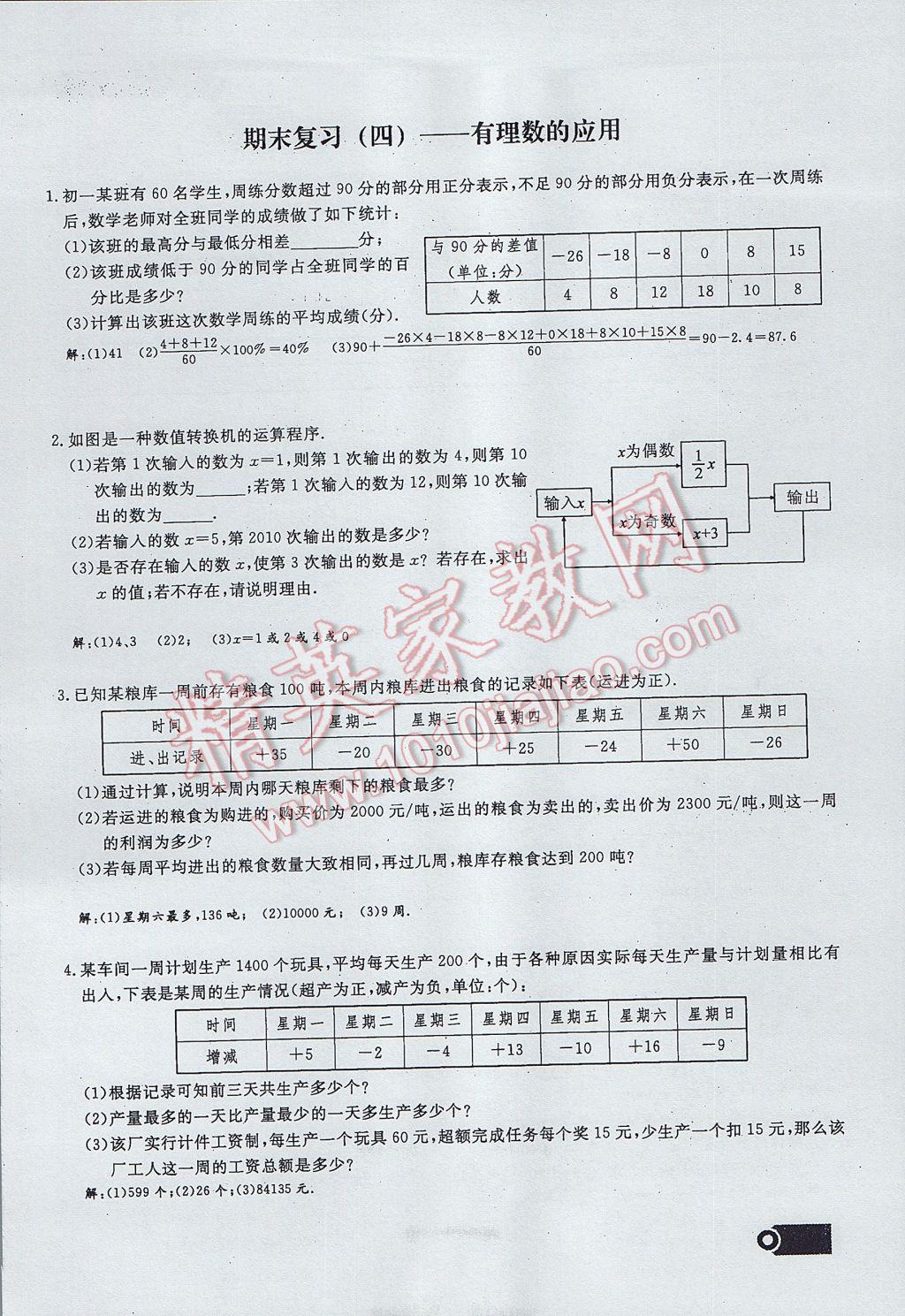 2017年思維新觀察七年級數(shù)學(xué)上冊 期末復(fù)習(xí)第4頁