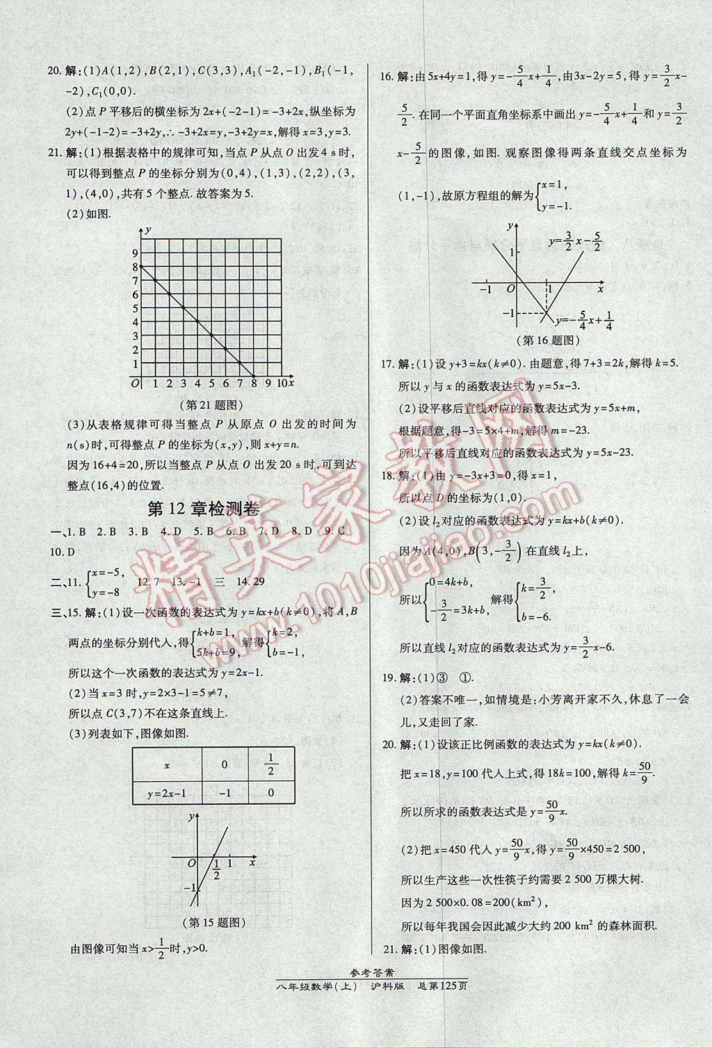 2017年高效課時通10分鐘掌控課堂八年級數(shù)學上冊滬科版 參考答案第23頁