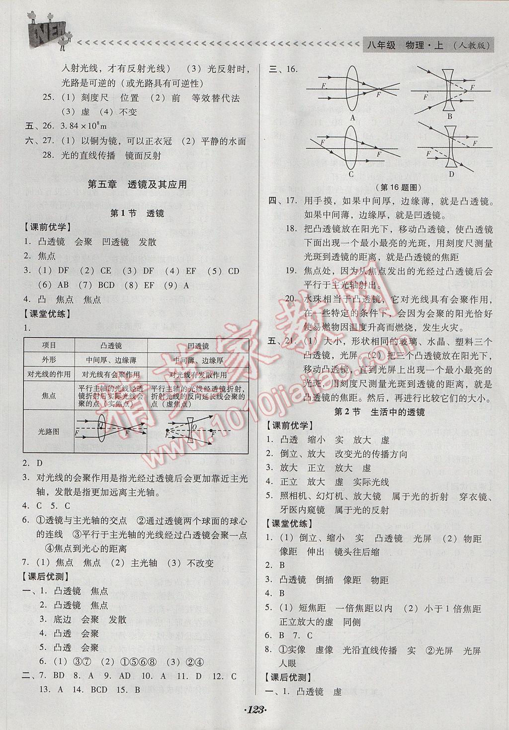 2017年全優(yōu)點練課計劃八年級物理上冊人教版 參考答案第11頁