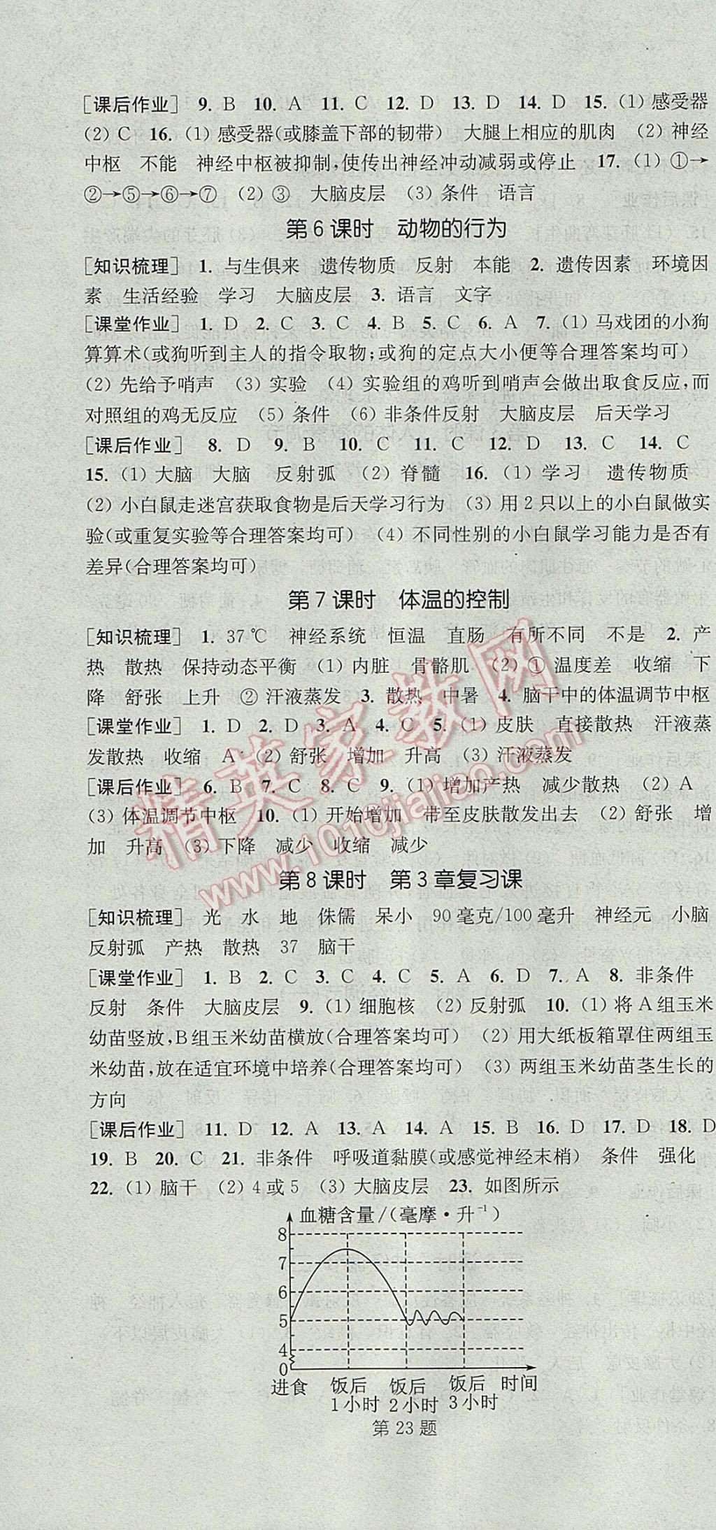 2017年通城學(xué)典課時(shí)作業(yè)本八年級(jí)科學(xué)上冊(cè)浙教版 參考答案第10頁(yè)