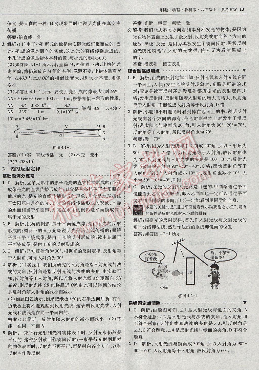 2017年北大綠卡刷題八年級(jí)物理上冊(cè)教科版 參考答案第12頁(yè)