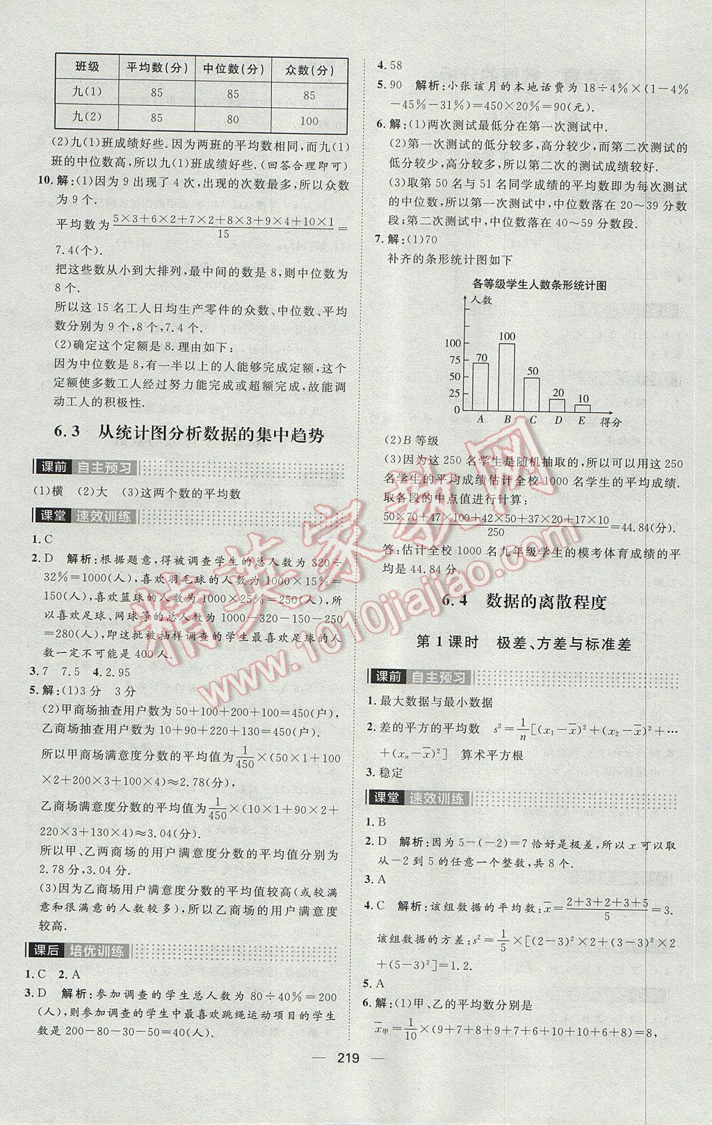 2017年阳光计划八年级数学上册北师大版 参考答案第27页