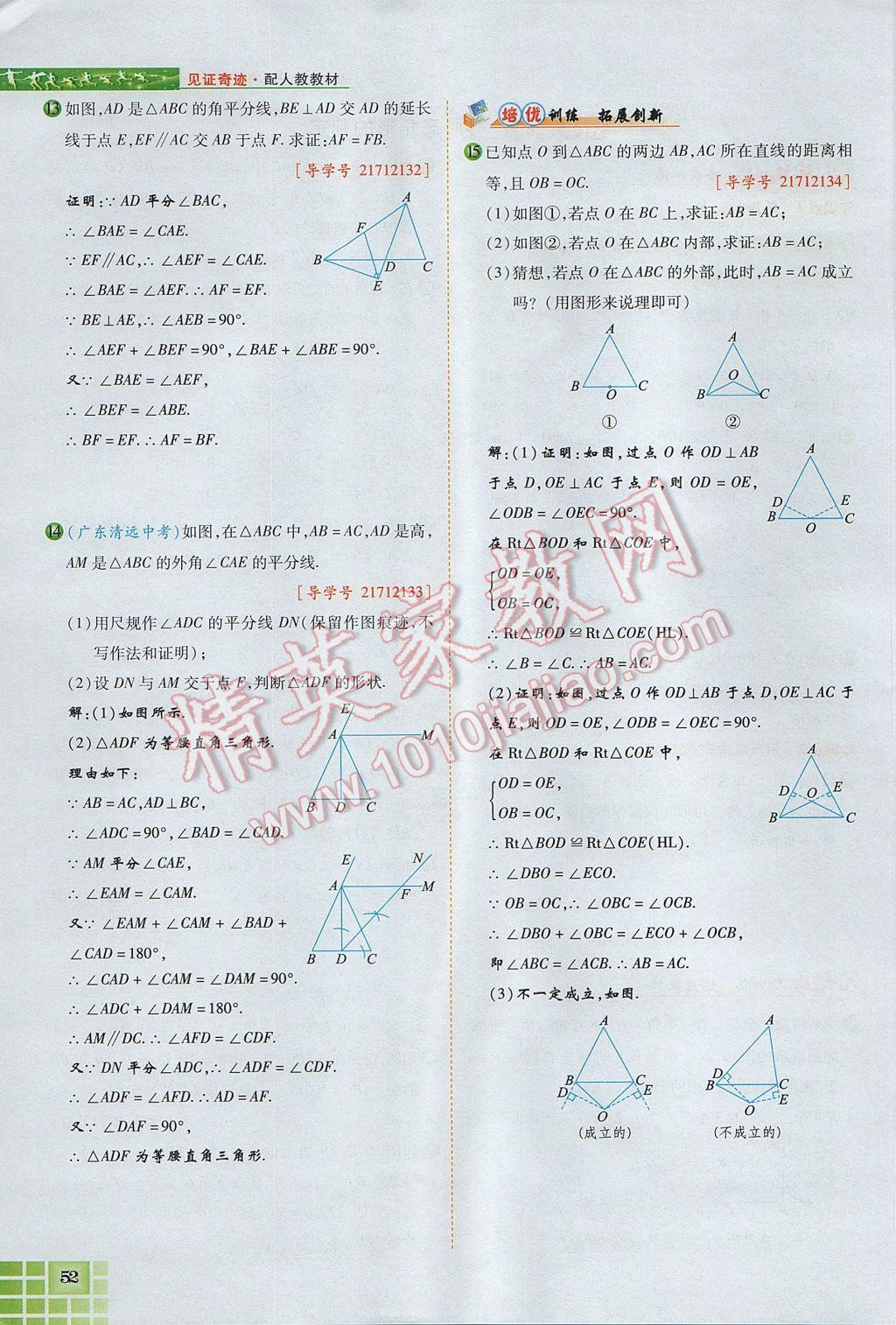 2017年見證奇跡英才學(xué)業(yè)設(shè)計與反饋八年級數(shù)學(xué)上冊人教版 第十三章 軸對稱第60頁