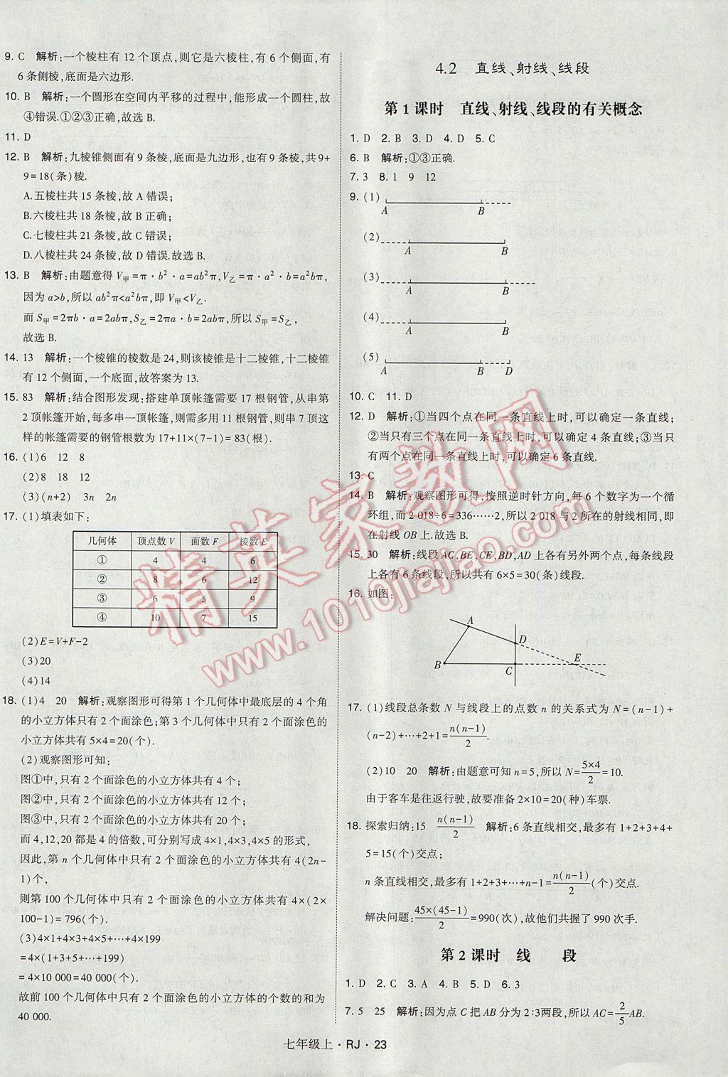 2017年經(jīng)綸學(xué)典學(xué)霸七年級數(shù)學(xué)上冊人教版 參考答案第23頁