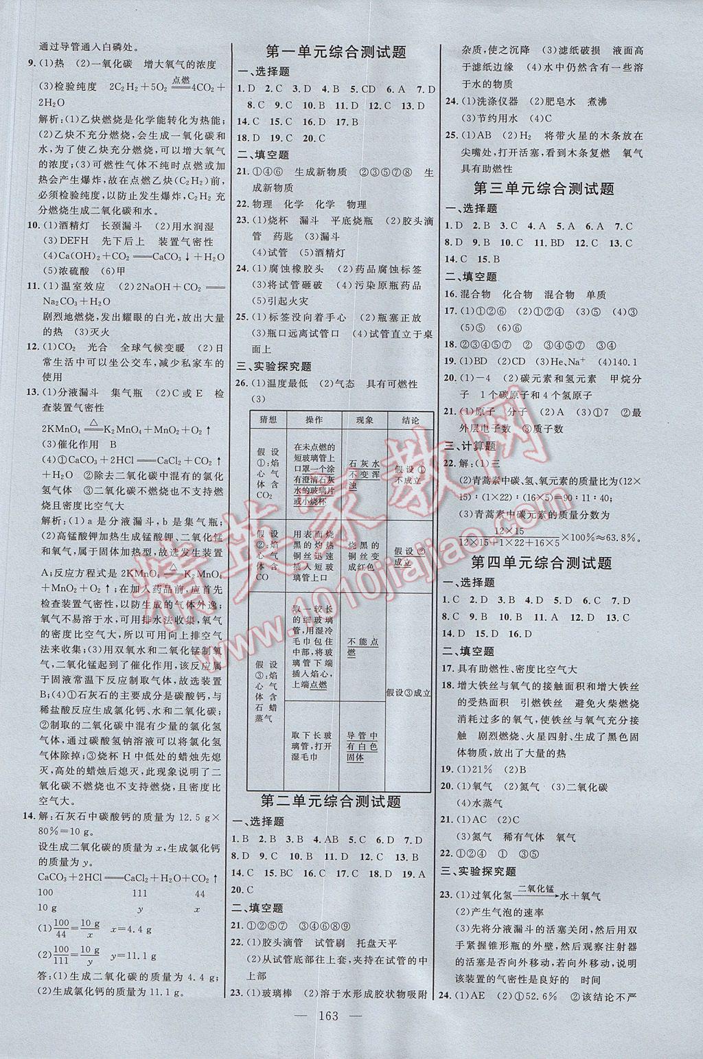 2017年细解巧练八年级化学全一册鲁教版 参考答案第14页