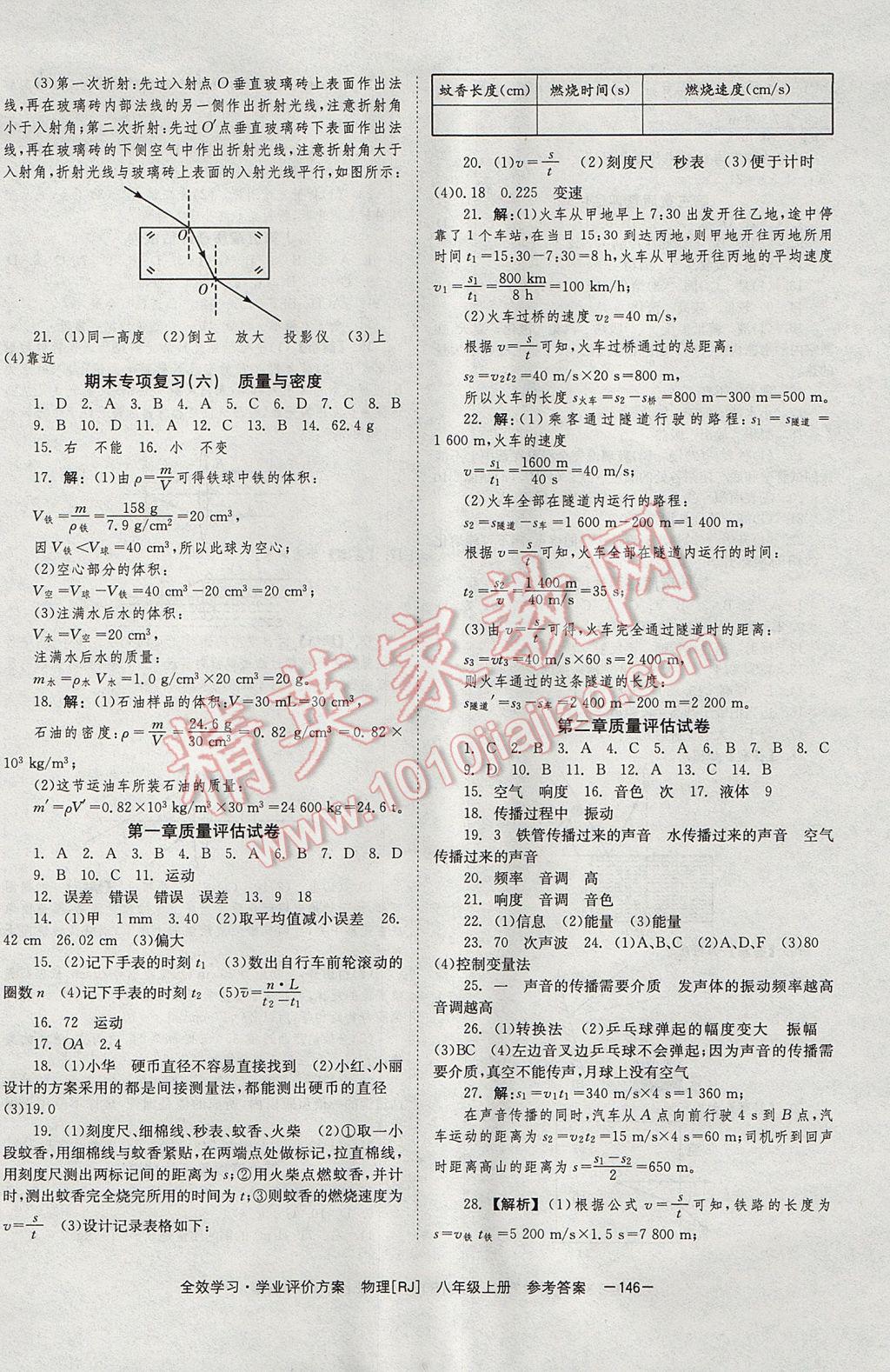 2017年全效學(xué)習(xí)八年級(jí)物理上冊(cè)人教版北京時(shí)代華文書(shū)局 參考答案第14頁(yè)