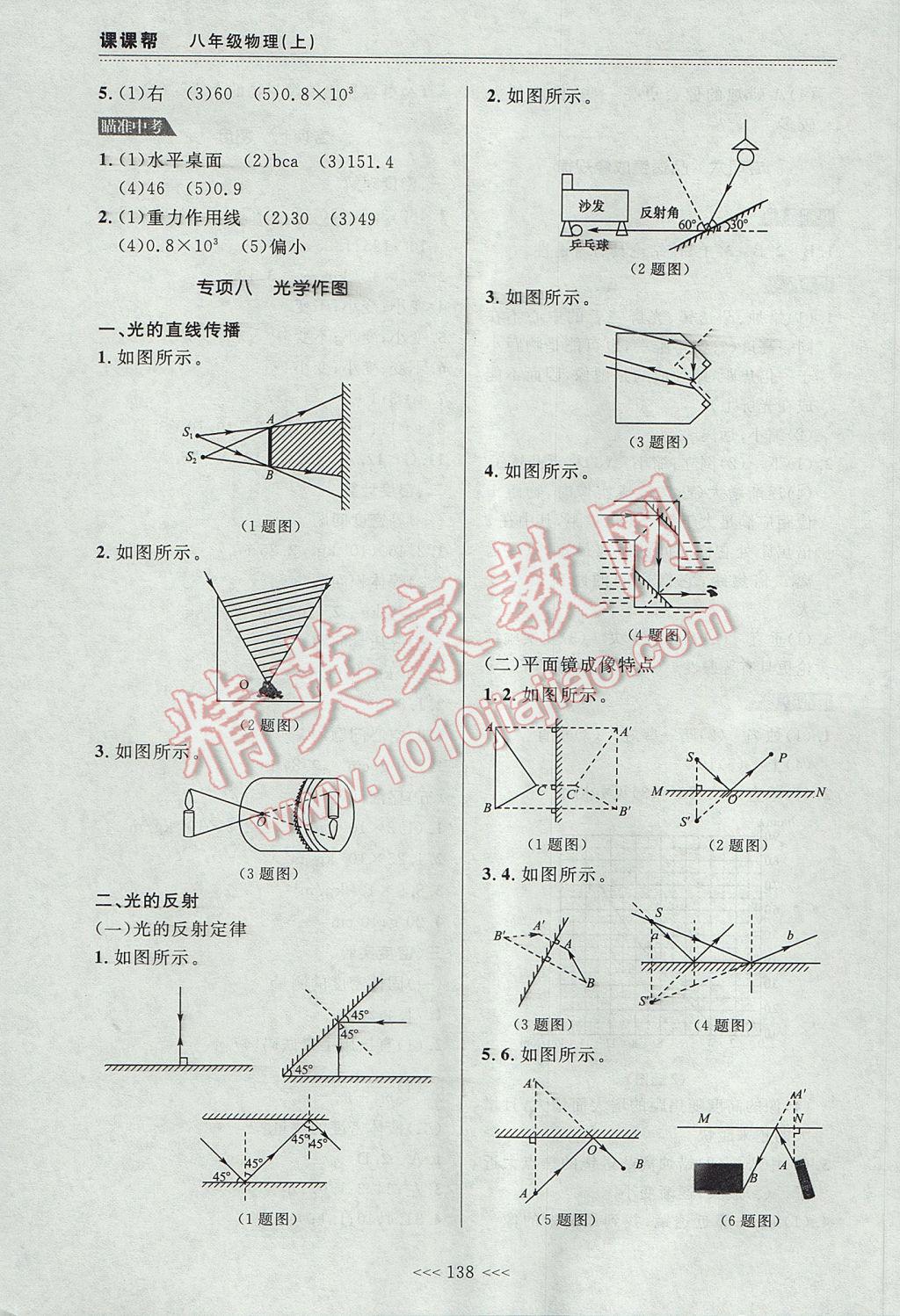 2017年中考快遞課課幫八年級(jí)物理上冊大連專用 參考答案第20頁