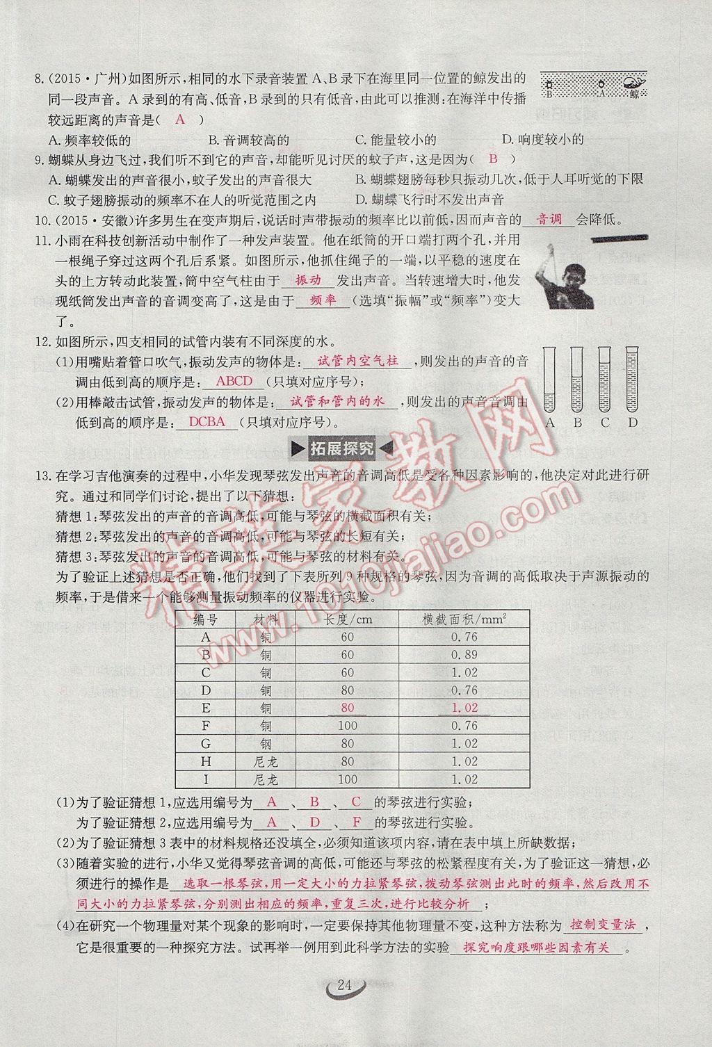 2017年思維新觀察八年級(jí)物理上冊(cè) 第二章 聲現(xiàn)象第44頁(yè)