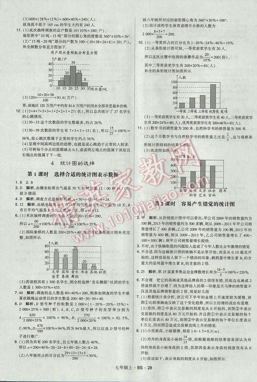 2017年经纶学典学霸七年级数学上册北师大版 参考答案第28页