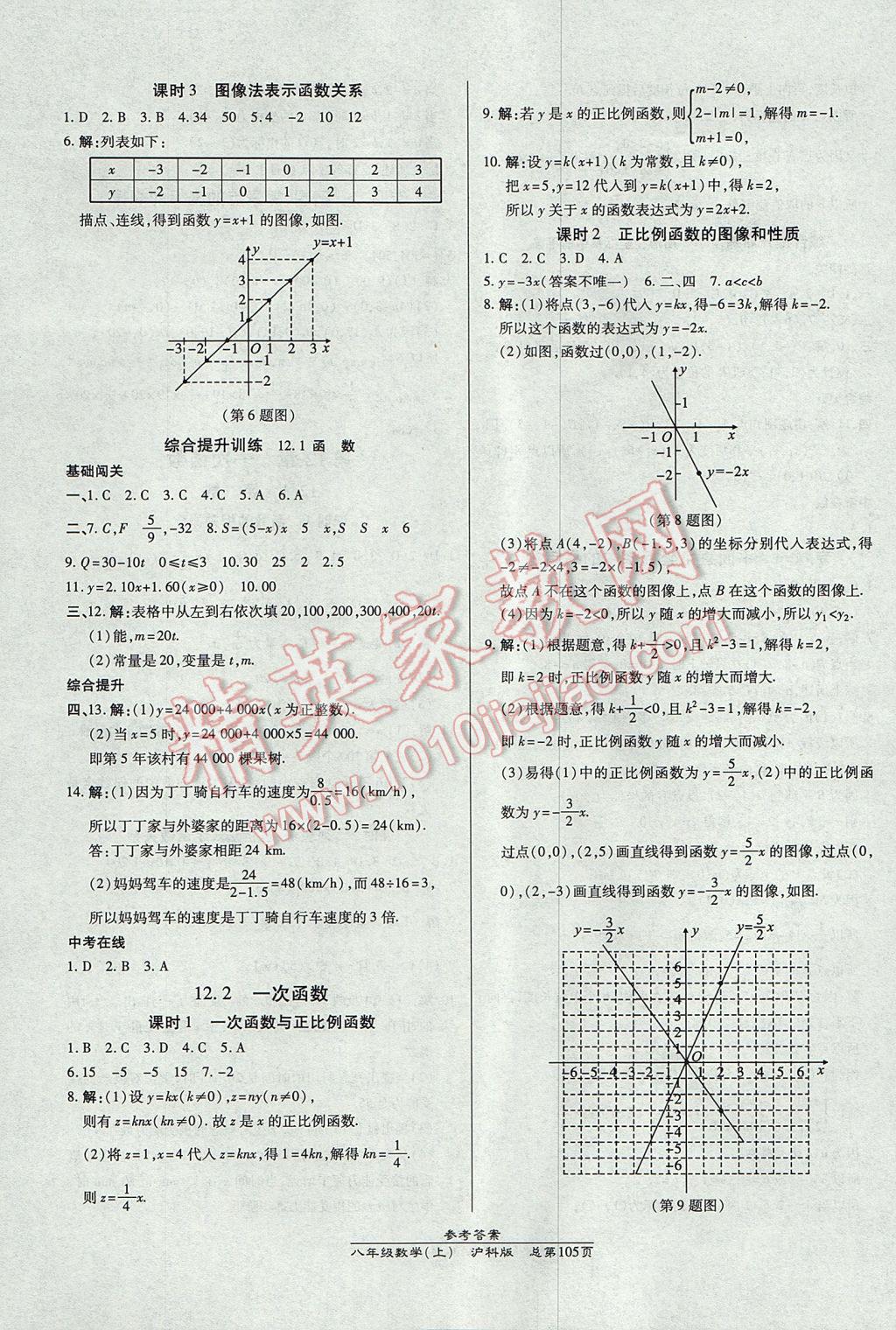 2017年高效課時(shí)通10分鐘掌控課堂八年級(jí)數(shù)學(xué)上冊(cè)滬科版 參考答案第3頁(yè)