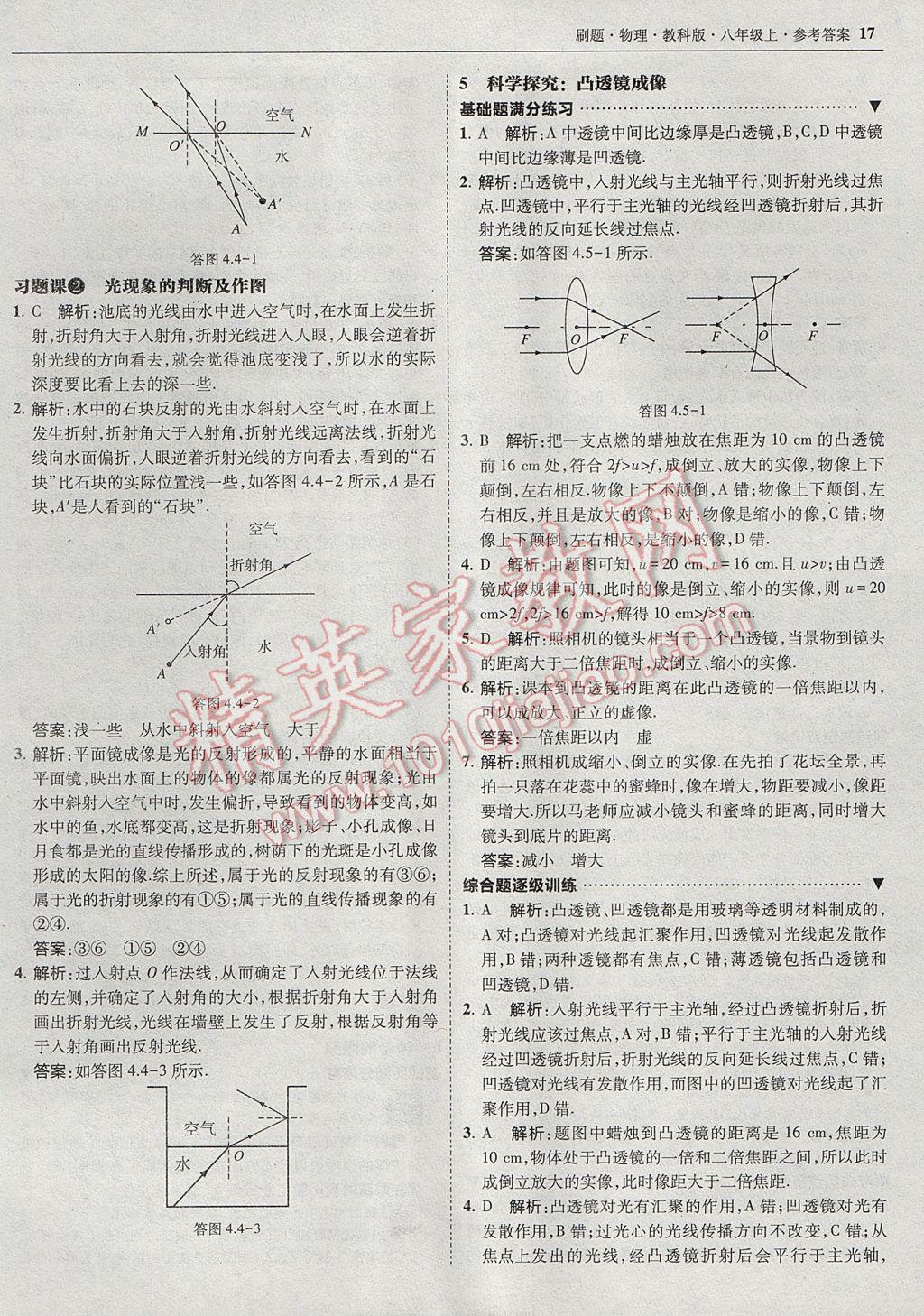 2017年北大綠卡刷題八年級物理上冊教科版 參考答案第16頁