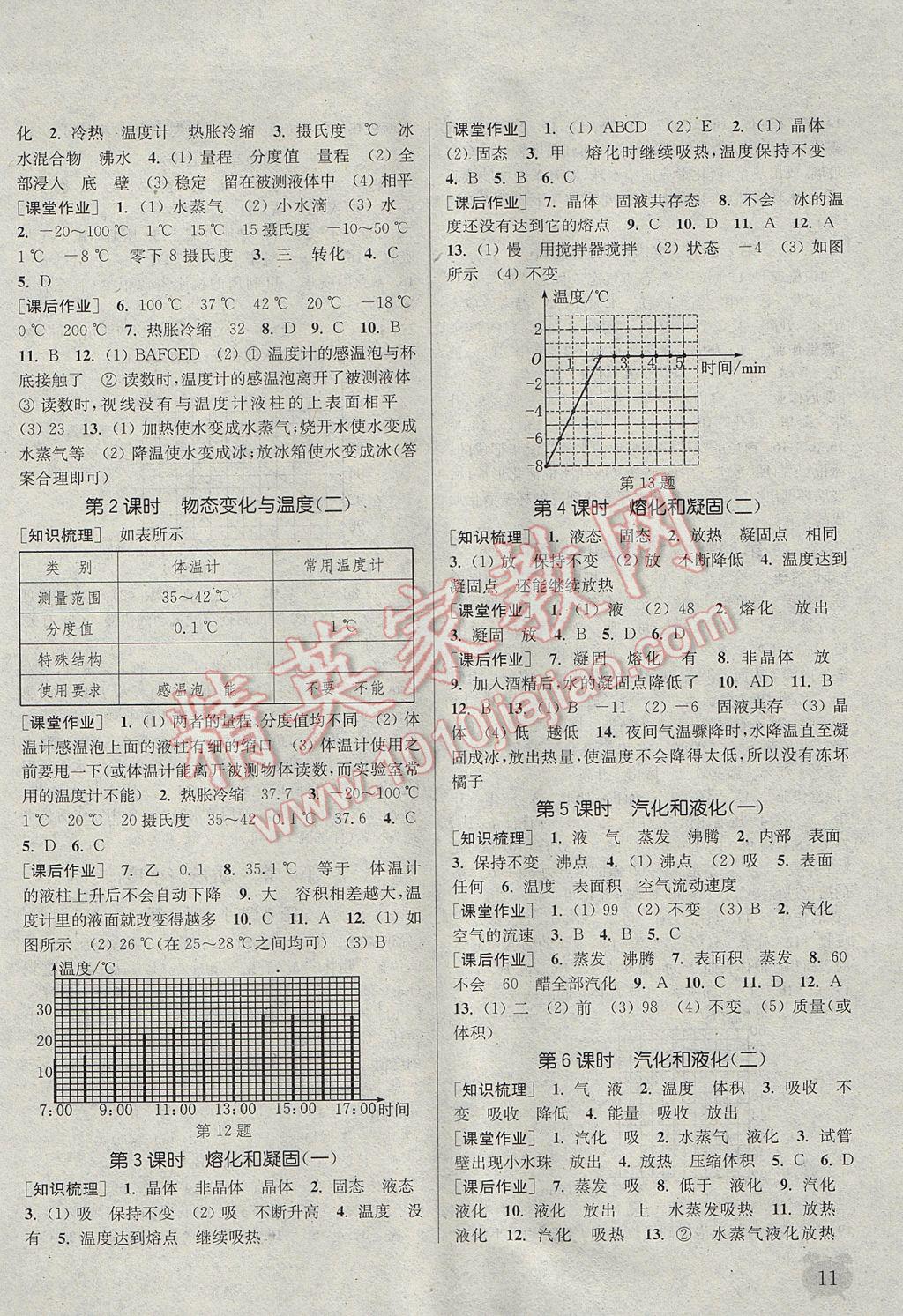 2017年通城學典課時作業(yè)本八年級物理上冊教科版 參考答案第10頁