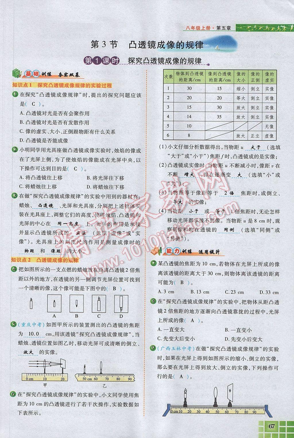 2017年見(jiàn)證奇跡英才學(xué)業(yè)設(shè)計(jì)與反饋八年級(jí)物理上冊(cè)人教版 第五章 透鏡及其應(yīng)用第81頁(yè)