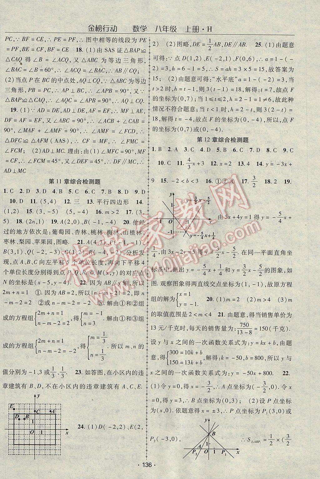 2017年金榜行動(dòng)八年級(jí)數(shù)學(xué)上冊(cè)華師大版 參考答案第16頁(yè)