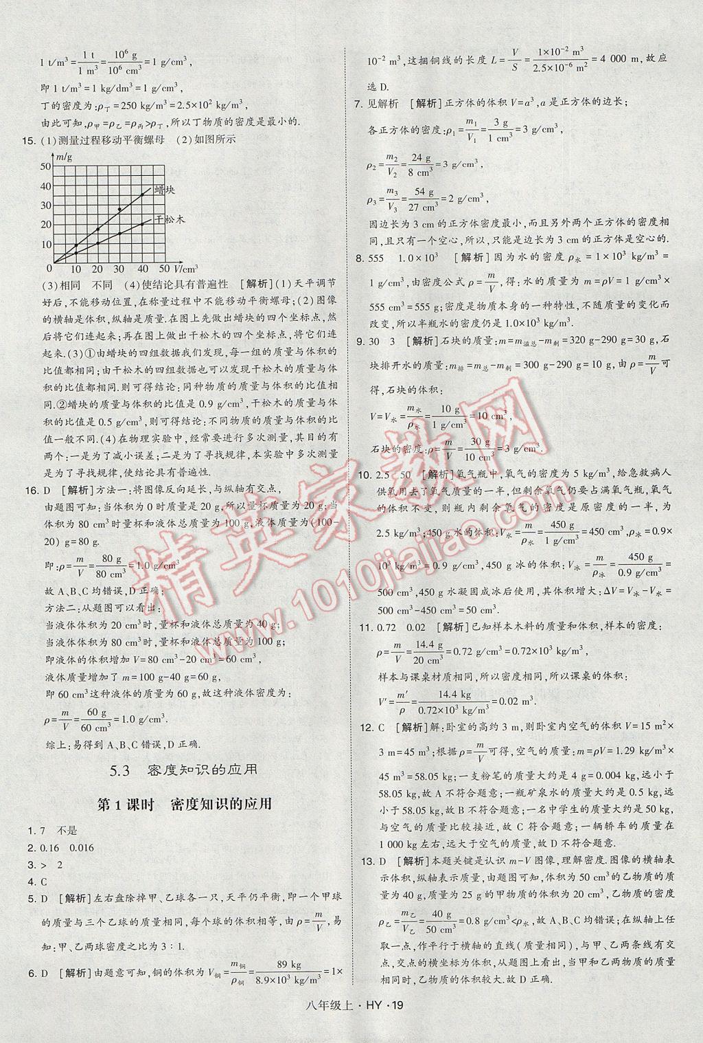 2017年經(jīng)綸學(xué)典學(xué)霸八年級物理上冊滬粵版 參考答案第19頁