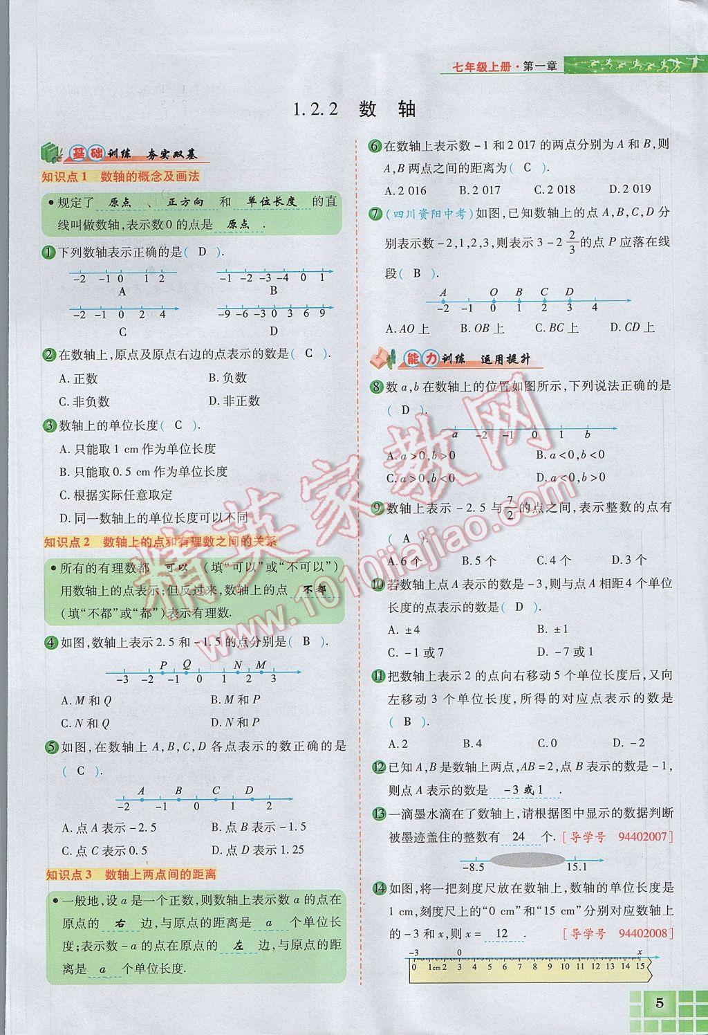 2017年見證奇跡英才學(xué)業(yè)設(shè)計與反饋七年級數(shù)學(xué)上冊人教版 第一章 有理數(shù)第29頁