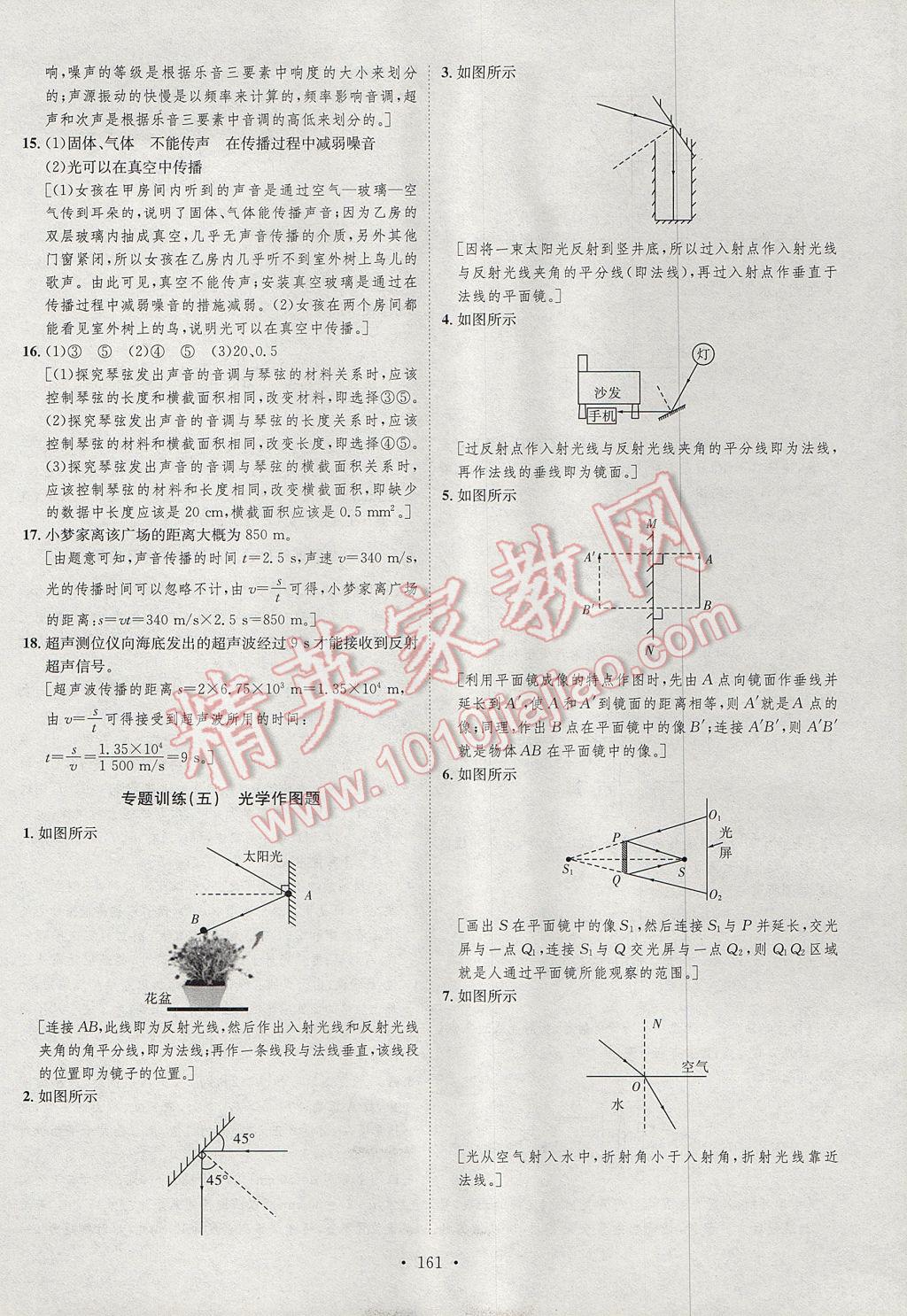 2017年思路教練同步課時作業(yè)八年級物理上冊滬科版 參考答案第35頁