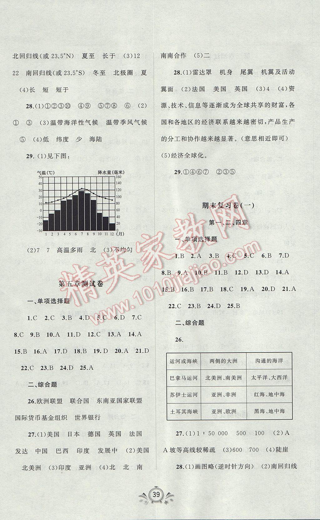 2017年新課程學(xué)習(xí)與測評單元雙測七年級地理上冊B版 參考答案第3頁