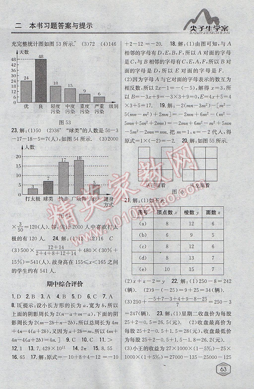 2017年尖子生學(xué)案七年級(jí)數(shù)學(xué)上冊(cè)北師大版 參考答案第33頁(yè)