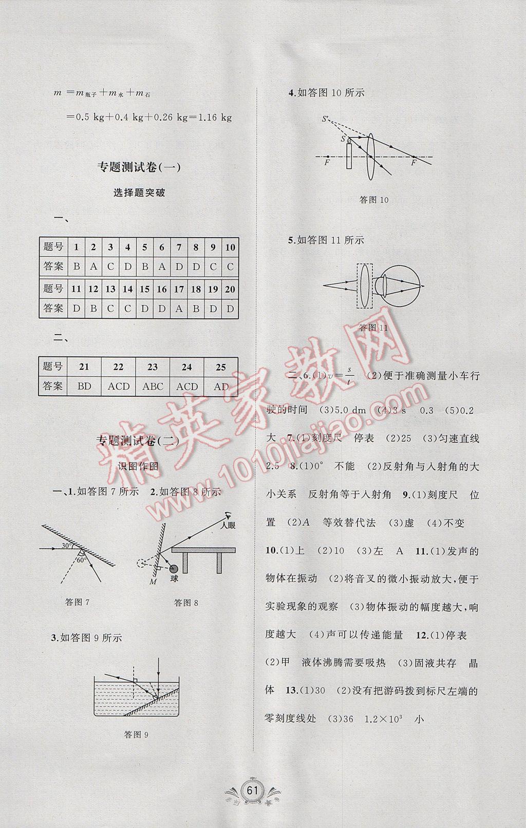 2017年新课程学习与测评单元双测八年级物理上册A版 参考答案第5页