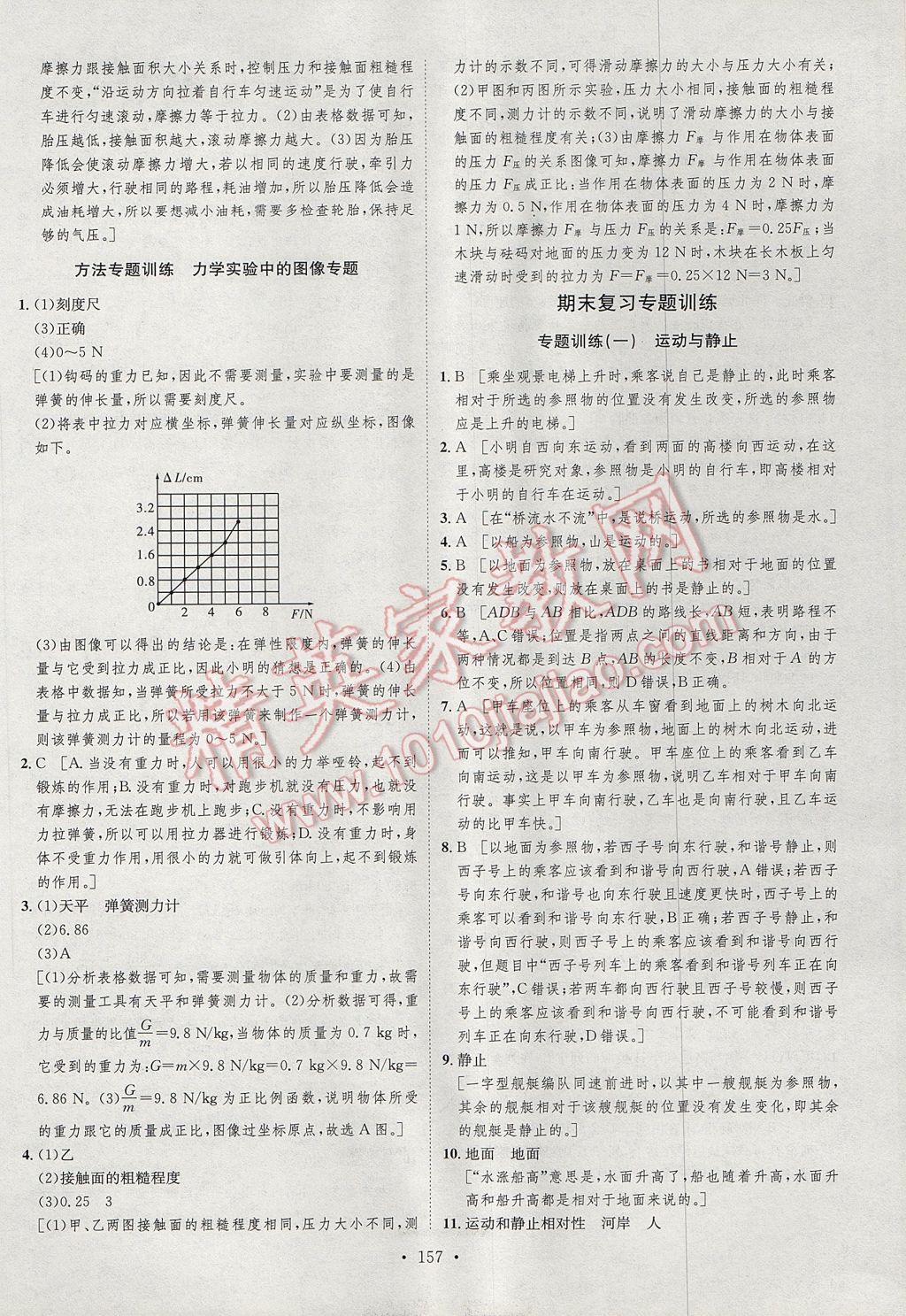 2017年思路教練同步課時(shí)作業(yè)八年級(jí)物理上冊(cè)滬科版 參考答案第31頁(yè)