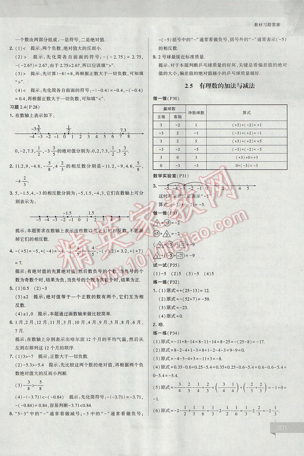 2017年經(jīng)綸學(xué)典考點(diǎn)解析七年級(jí)數(shù)學(xué)上冊(cè)江蘇版 參考答案第41頁